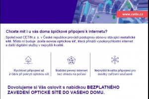 Výstavba optické sítě CETIN 
