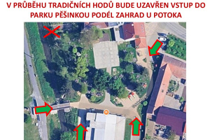 Rezervace stolů a uzavření pěšiny od zahrad - Kobylnické hody