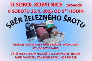 Sběr železného šrotu 25.4.2026