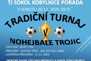 Turnaj v nohejbale trojic 20.12.2025