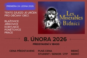 Společný zájezd do Městského divadla Brno – Les Misérables (Bídníci) dne 8.2.2026