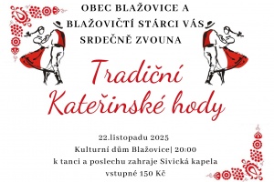 Tradiční kateřinské hody 22.11.2025 Blažovice