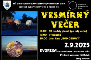 Vesmírný večer Dvorska 2.9.2025
